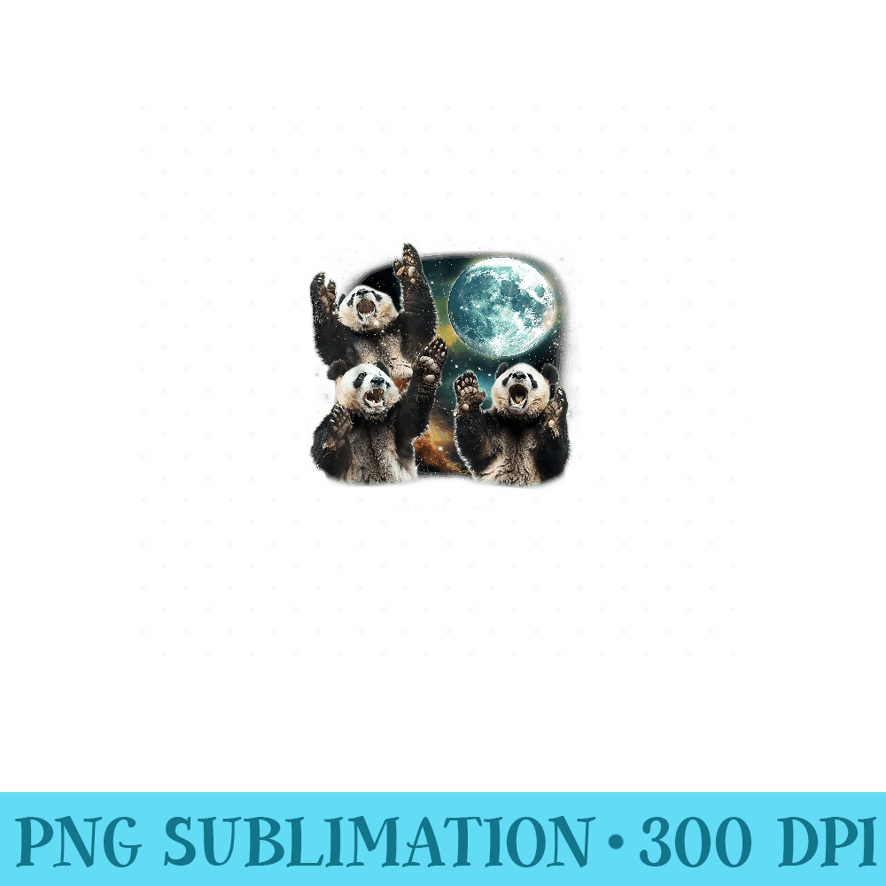 Funny Three Panda Moon, 3 Possum Full, Weird Magic 90s Meme - PNG Graphics - Bring Your Designs to Life