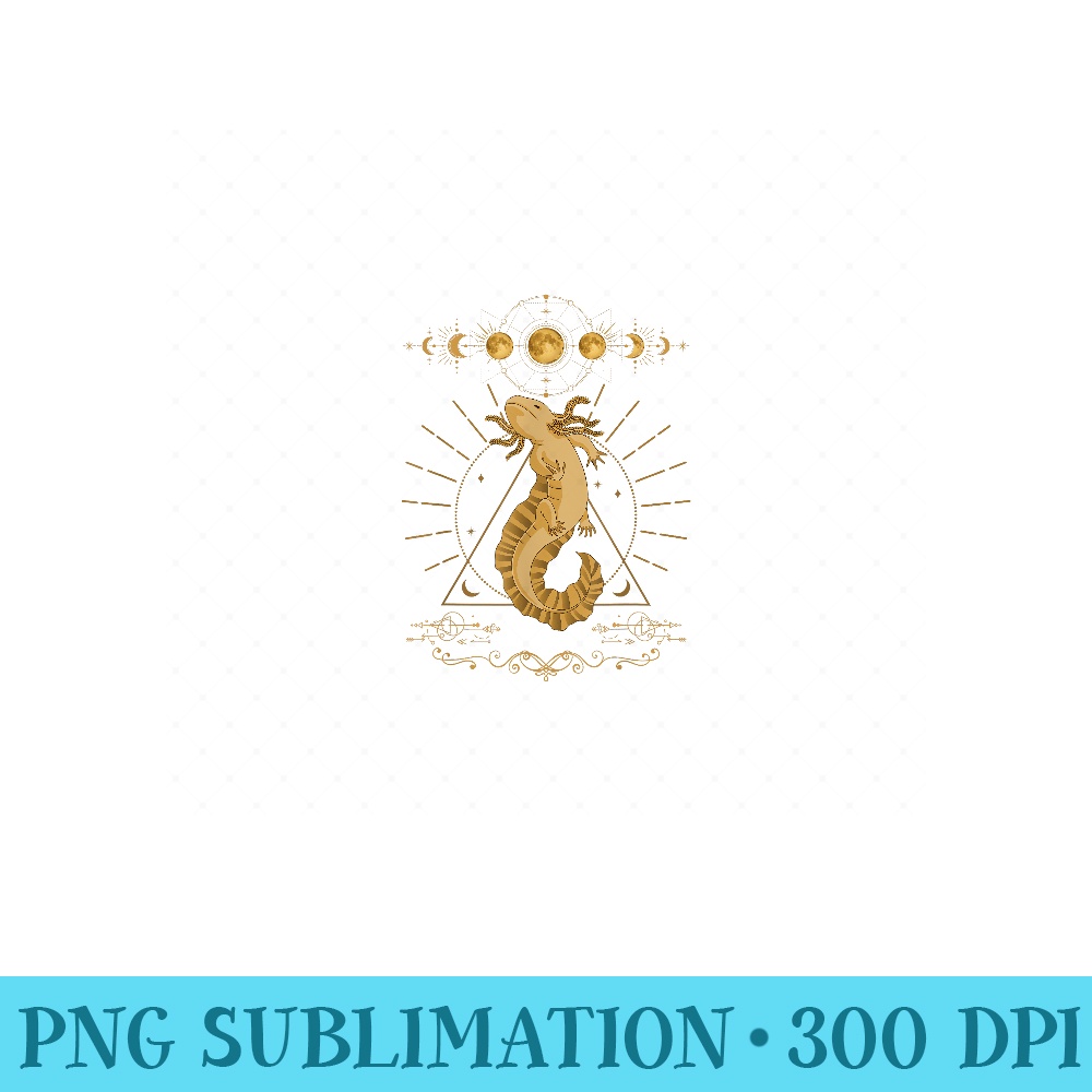 Aesthetic Dark Academia Cottagecore Fairycore Axolotl Art - Printable PNG Images - Instant Access To Downloadable Files