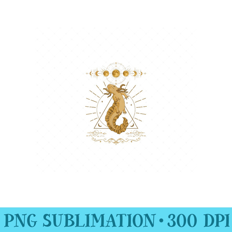 Aesthetic Dark Academia Cottagecore Fairycore Axolotl Art - Printable PNG Images - Instant Access To Downloadable Files