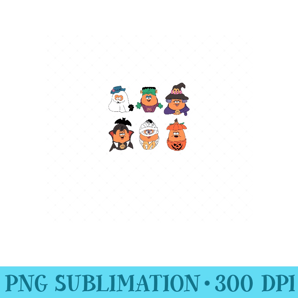 Chicken Nugget Halloween Retro 90s Funny Pumpkin Boo Sweatshirt - High Quality PNG Files - Enhance Your Apparel with Stunning Detail