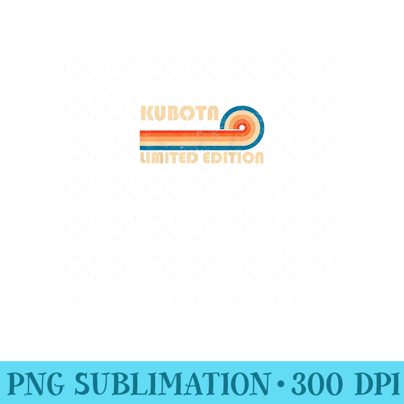 KUBOTA Surname Retro Vintage 80s 90s Birthday Reunion - Modern PNG designs - Lifetime Access To Purchased Files