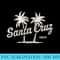 Santa Cruz California Vintage 70s Palm Trees Graphic - PNG design downloads - Unlock Vibrant Sublimation Designs