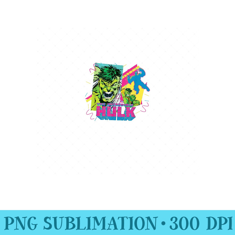 Marvel The Incredible Hulk Retro 90s - High Quality PNG Files - Boost Your Success with this Inspirational PNG Download