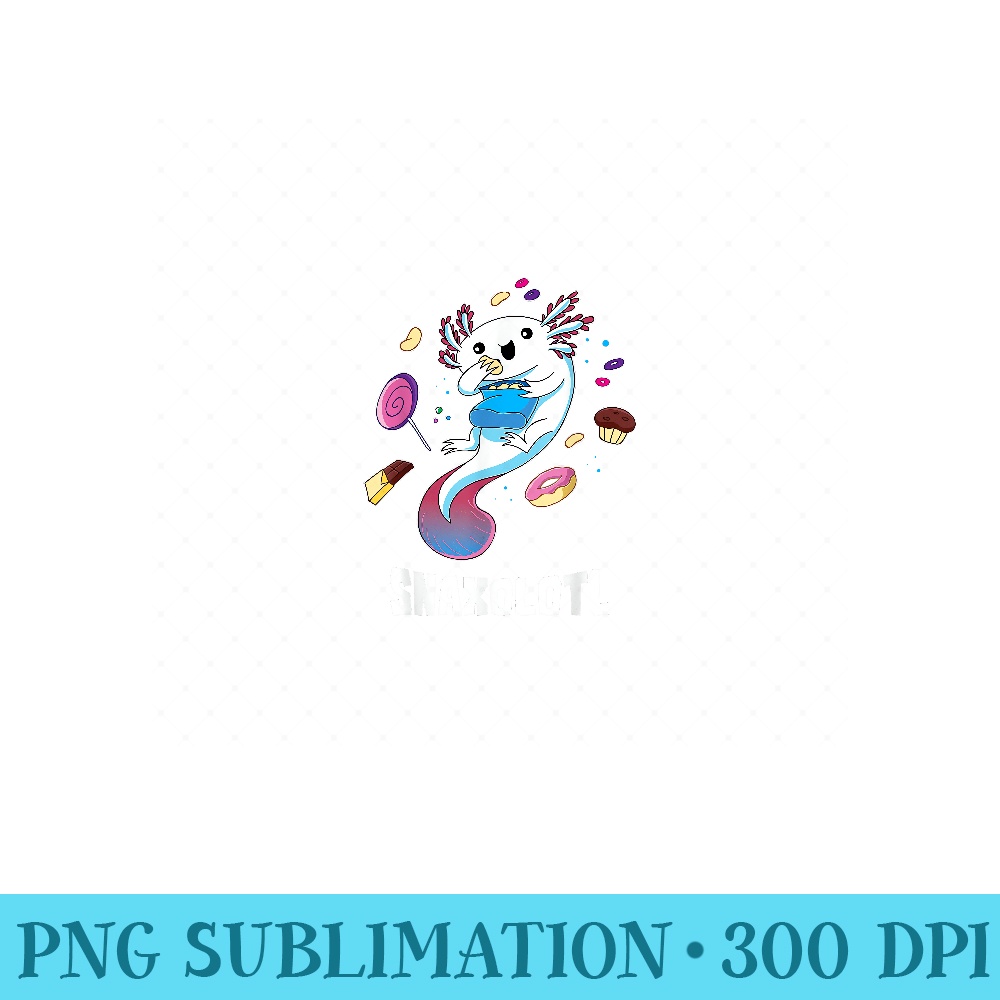 Snaxolotl Kawaii Axolotl Funny Food Lover Amphibian Pet - High Resolution PNG Designs - Boost Your Success with this Inspirational PNG Download