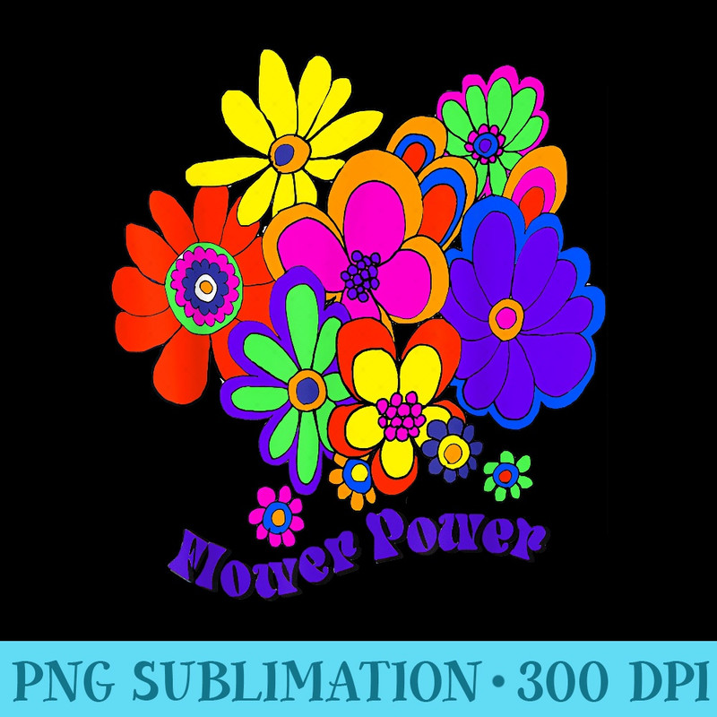 60s 70s Retro Flower Power T - PNG design downloads - Enhance Your Apparel with Stunning Detail