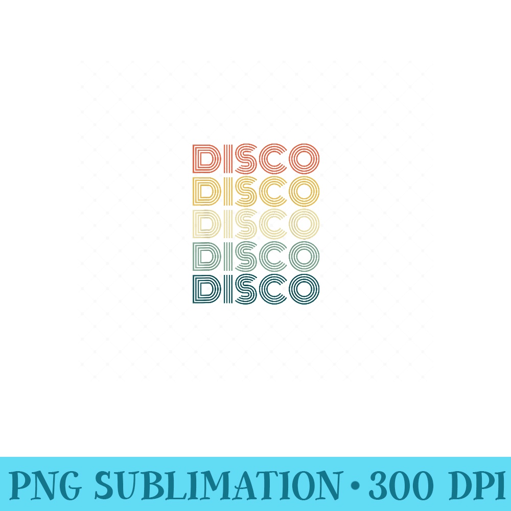 Disco Themed, Funky Vintage 70s 80s For Dance Parties - Printable PNG Graphics - Bold & Eye-catching