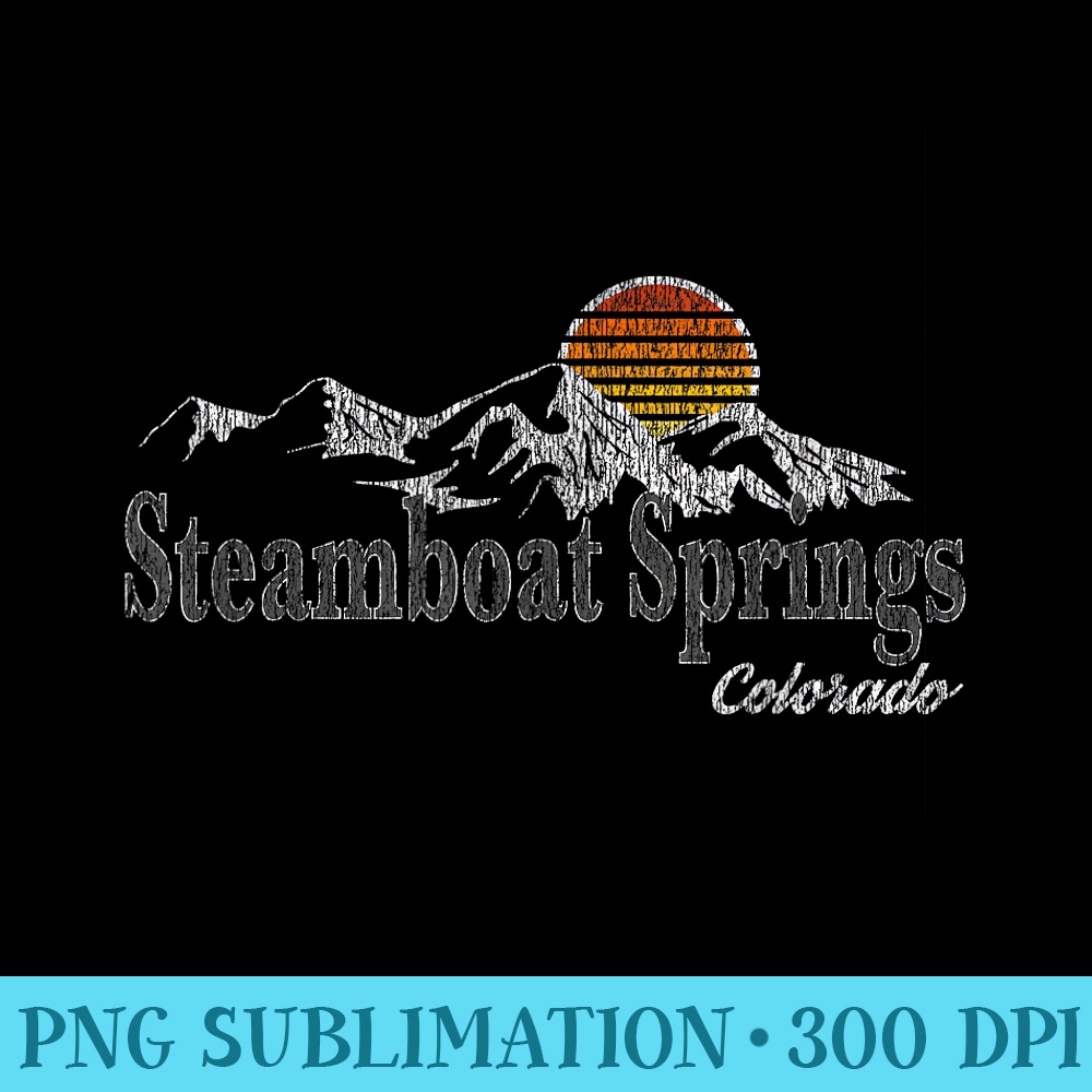 Retro Steamboat Springs Colorado Mountain - Mug Sublimation PNG - Perfect for Sublimation Mastery