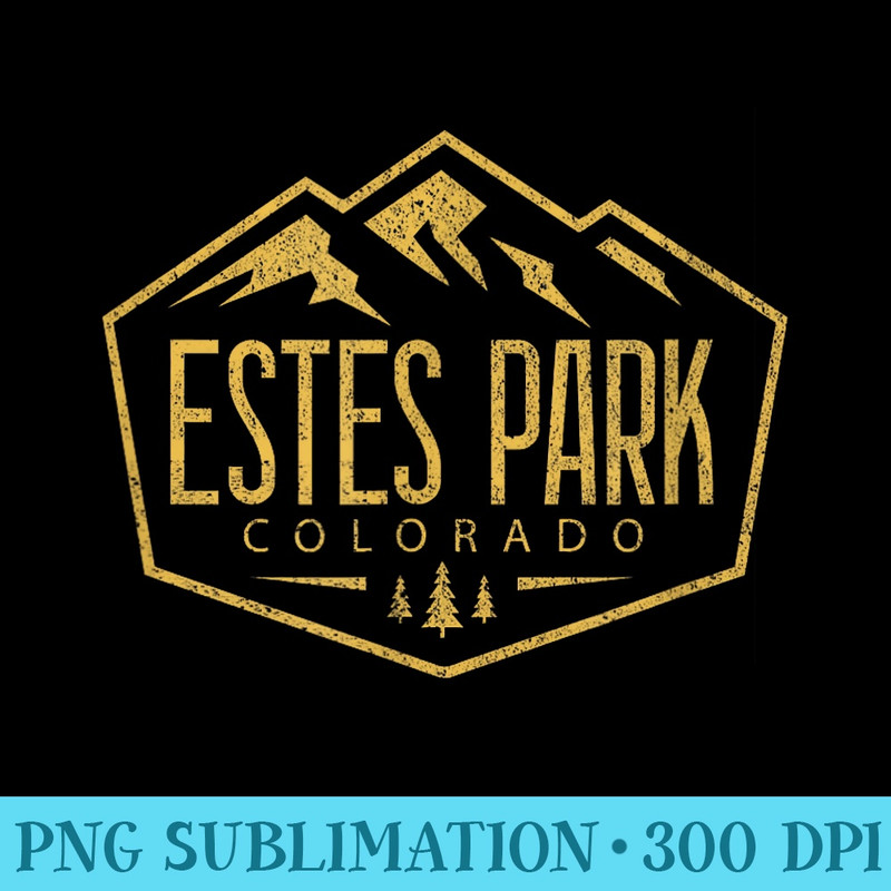 Vintage Colorado Flag Estes Rocky Mountain National Park - High Resolution PNG Designs - Unique And Exclusive Designs