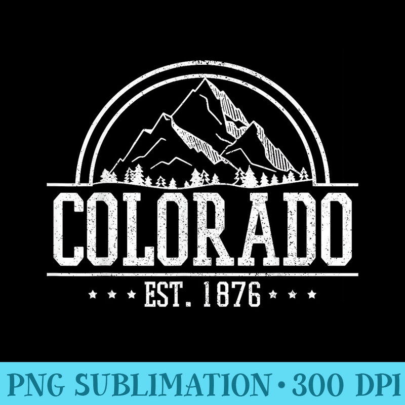 Colorado Rocky Mountains Est. 1876 Hiking Outdoor - PNG Download - Stunning Sublimation Graphics