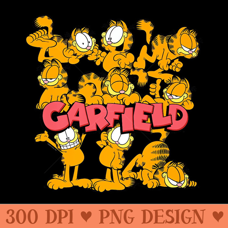 Garfield Multiple Poses Premium - Digital PNG Artwork - Perfect for Sublimation Mastery