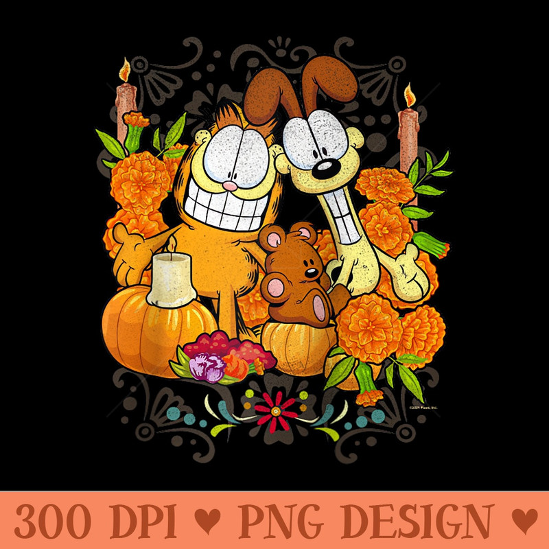 Garfield Halloween Pumpkin Patch Pals Raglan Baseball - Exclusive PNG designs - Unleash Your Inner Rebellion