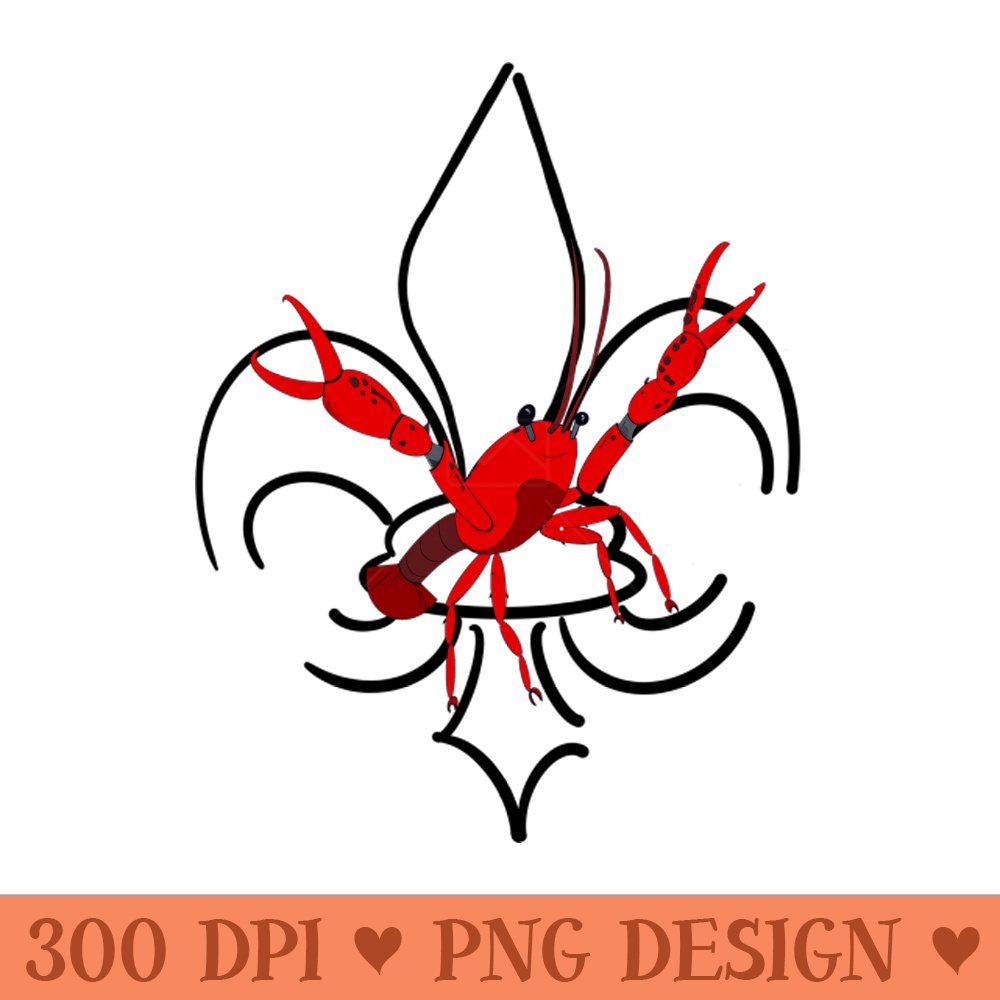 Fleur de lis crawfish - Sublimation designs PNG - Unlock Vibrant Sublimation Designs