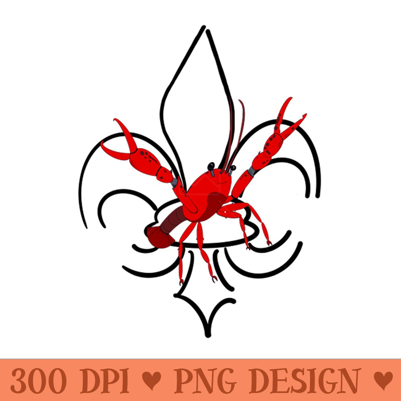 Fleur de lis crawfish - Sublimation designs PNG - Unlock Vibrant Sublimation Designs