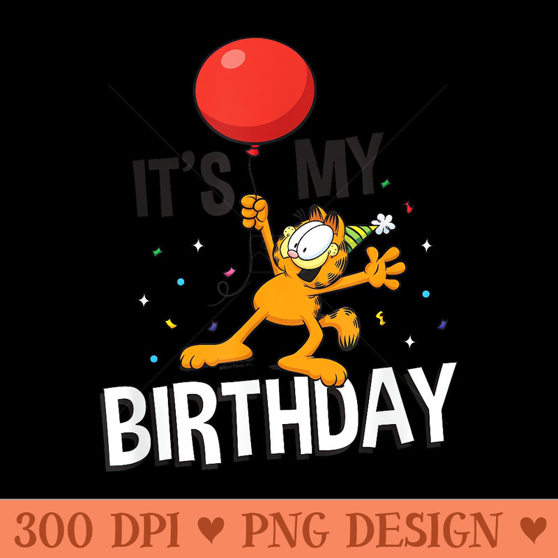 Garfield Its My Birthday Confetti Celebration Logo - Mug Sublimation PNG - Add a Festive Touch to Every Day