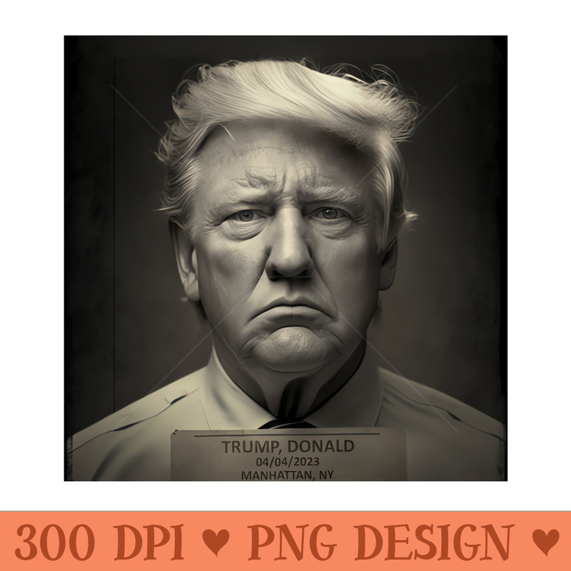 Trump mugshot - Printable PNG Graphics - High Resolution And Print Ready Designs