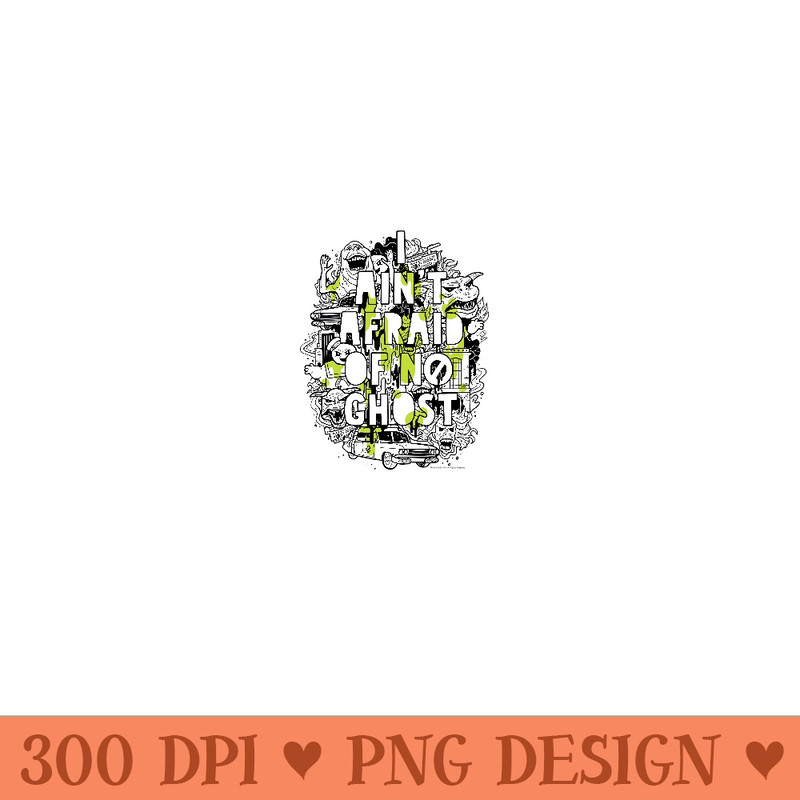 Ghostbusters I Aint Afraid Illustration - Printable PNG Graphics - Perfect for Personalization