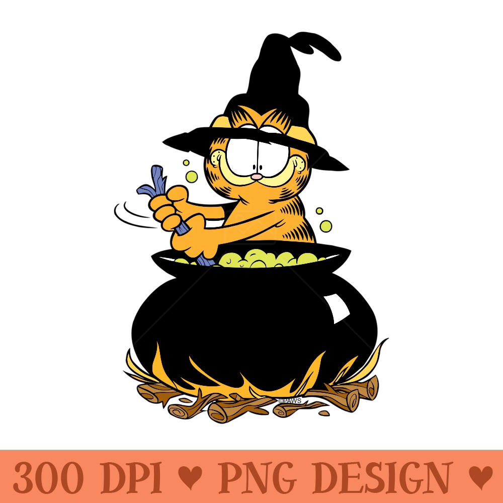 Garfield Witchs Brew Sweatshirt - Sublimation PNG Designs - Perfect for Sublimation Mastery