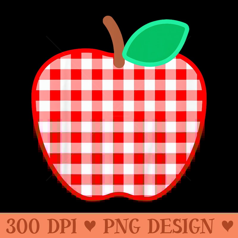 School Apple Gingham Check Girls First Day of Preschool - PNG graphics - Create with Confidence