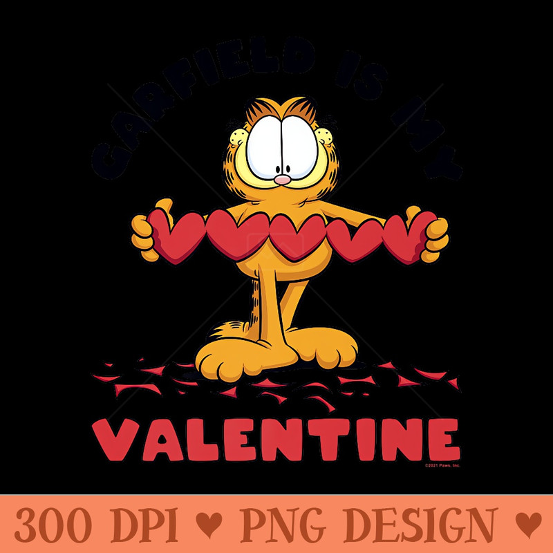 Garfield Valentines Day Garfield Is My Valentine Premium - Printable PNG Graphics - Unleash Your Inner Rebellion