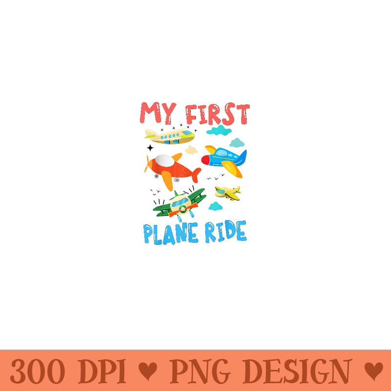 My First Airplane Ride First Time Flying Girls - Unique PNG Artwork - Revolutionize Your Designs