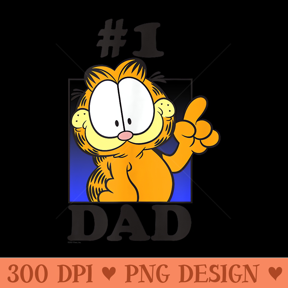 Garfield Fathers Day Number One Dad - High Quality PNG Files - Premium Quality PNG Artwork