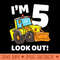 Construction Truck 5th Birthday 5 Five Bulldozer - PNG Clipart - Bold & Eye-catching