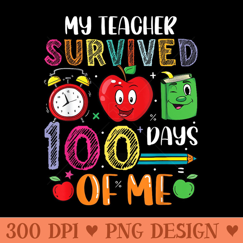 Funny That My Teacher Survived 100 Days of Me - PNG Graphics - Enhance Your Apparel
