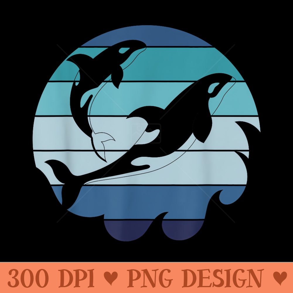 Killer Whale Ocean Animal Aquarist Diving Retro Orca - PNG download with transparent background - Spice Up Your Sublimation Projects