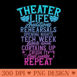 theater theatre life auditions rehearsals thespian drama - vector png clipart