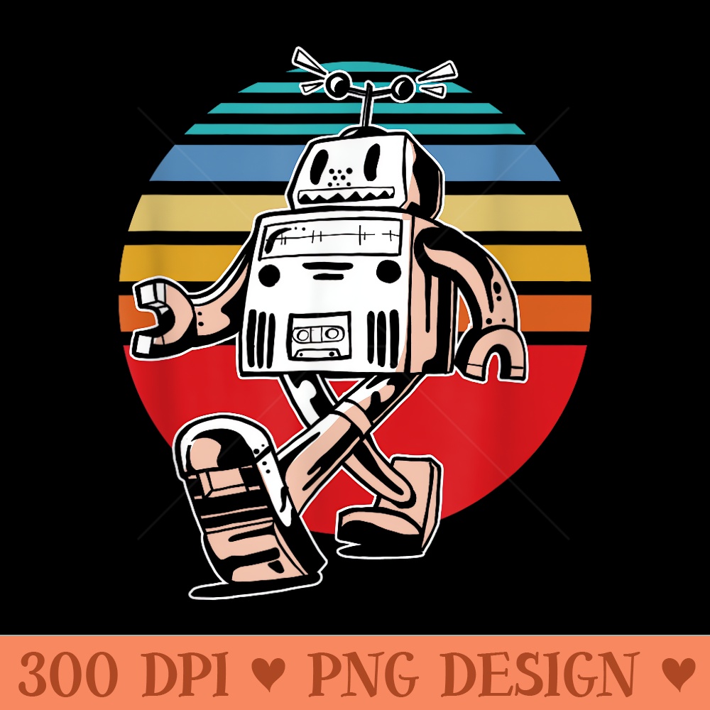 Cute Retro Robot Fan Robotics Science Student Robot Lover - Digital PNG Downloads - Limited Edition And Exclusive Designs
