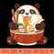 Kawaii Cute Anime Panda Otaku Japanese Ramen Noodles - Modern PNG designs - Stunning Sublimation Graphics