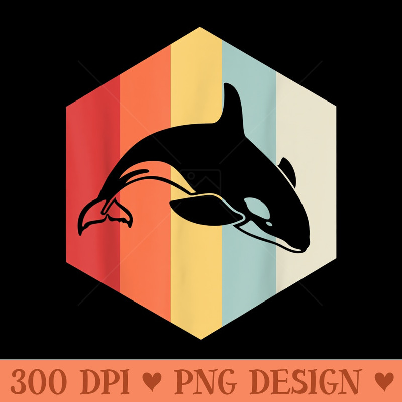 Retro Killer Whale - PNG Clipart - Revolutionize Your Designs