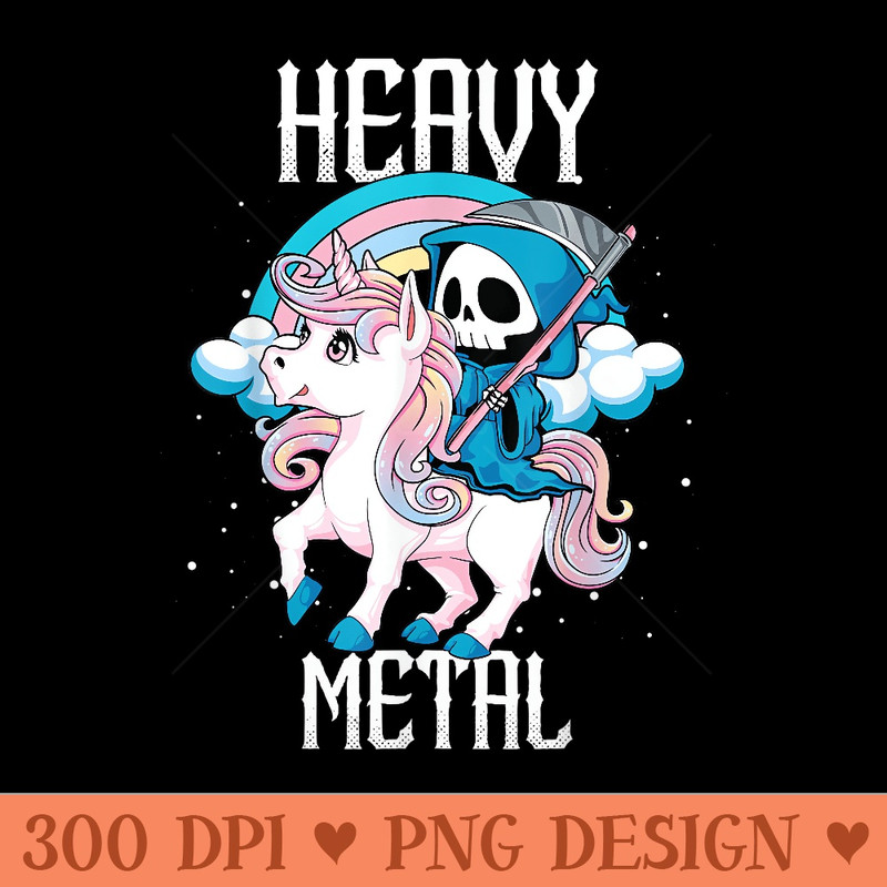Kawaii Pastel Heavy Metal Rock Rainbow Grim Reaper Unicorn - High Quality PNG download - Unlock Vibrant Sublimation Designs