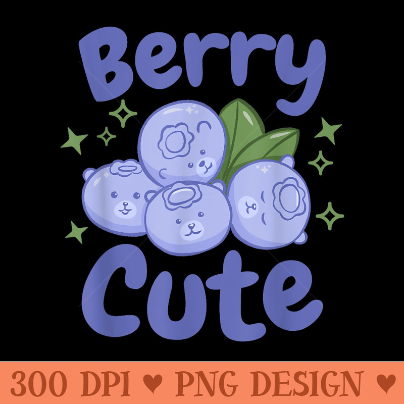 Berry Cute Kawaii Blueberries - Transparent PNG download - Quick And Seamless Download Process