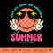 Groovy Happy Face Summer Vibes Got My Mind On Summer Teacher - Printable PNG Graphics - Transform Your Sublimation Creations
