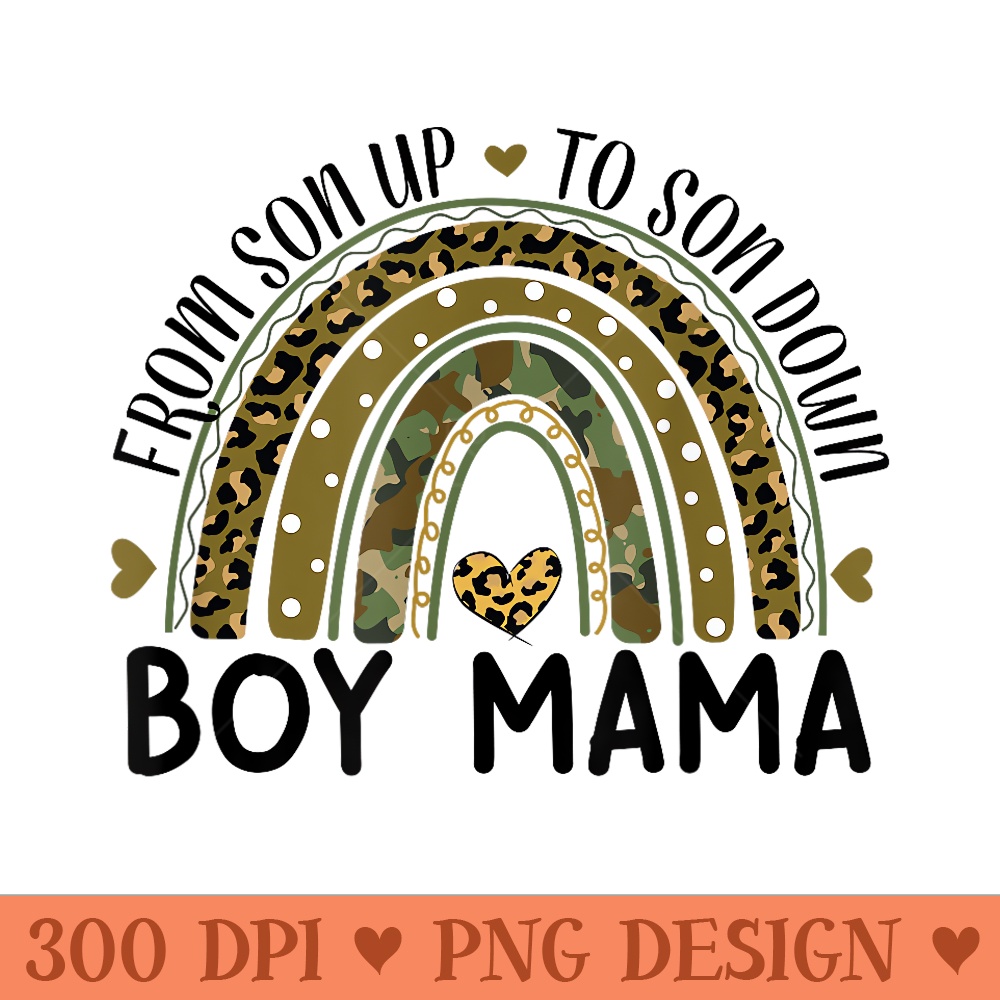 Mama From Son Up To Son Down Rainbow Leopard Mom Camo - Transparent PNG Clipart - Perfect for Sublimation Art