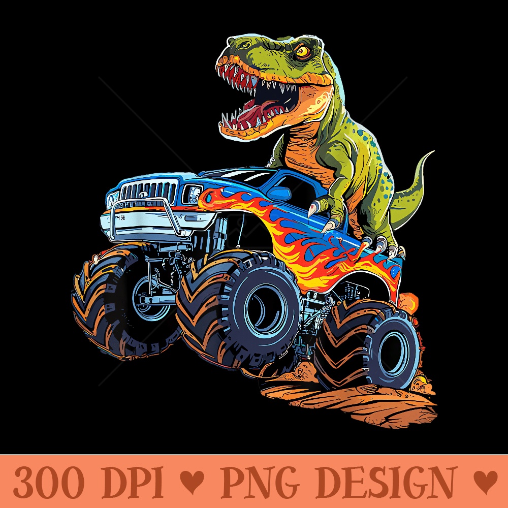 Monster Truck Dinosaur Birthday Party Monster Truck - PNG image download - Perfect for Sublimation Mastery