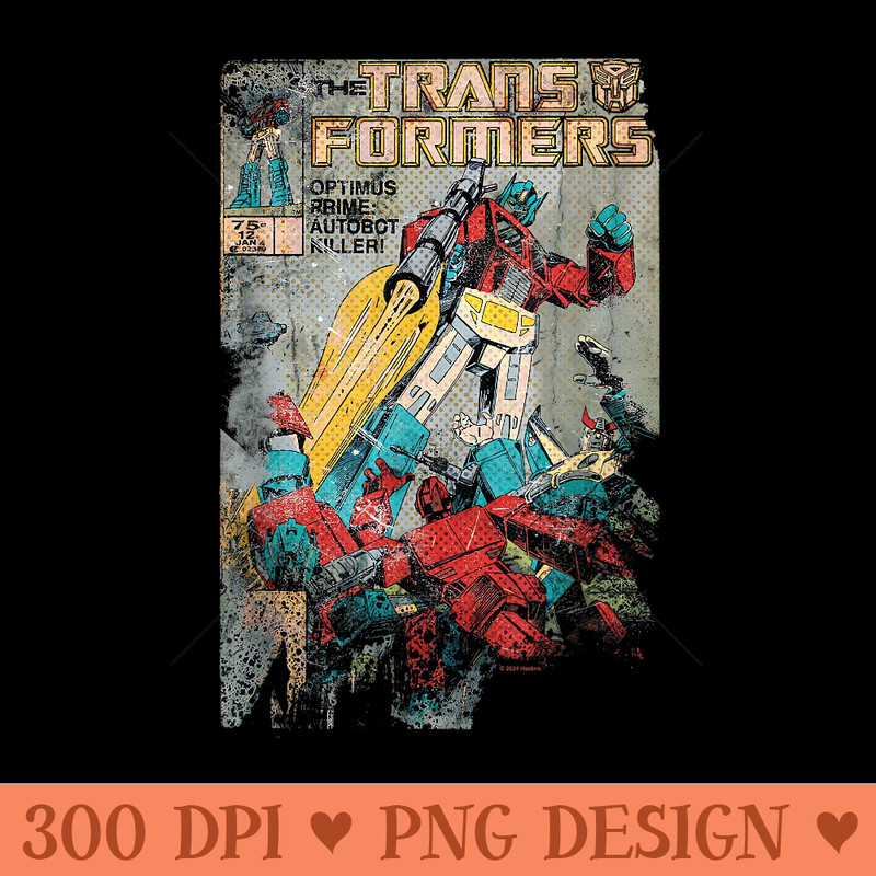 Transformers Vintage Faded Autobot Killer Comic Book - Clipart PNG - Quick And Seamless Download Process