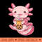 Axolotl Boba Tea Kawaii Cute Anime Lover  Girls - PNG design downloads - Unlock Vibrant Sublimation Designs