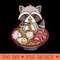 Ramen Raccoon Anime Kawaii Cute - Digital PNG Artwork - Bold & Eye Catching