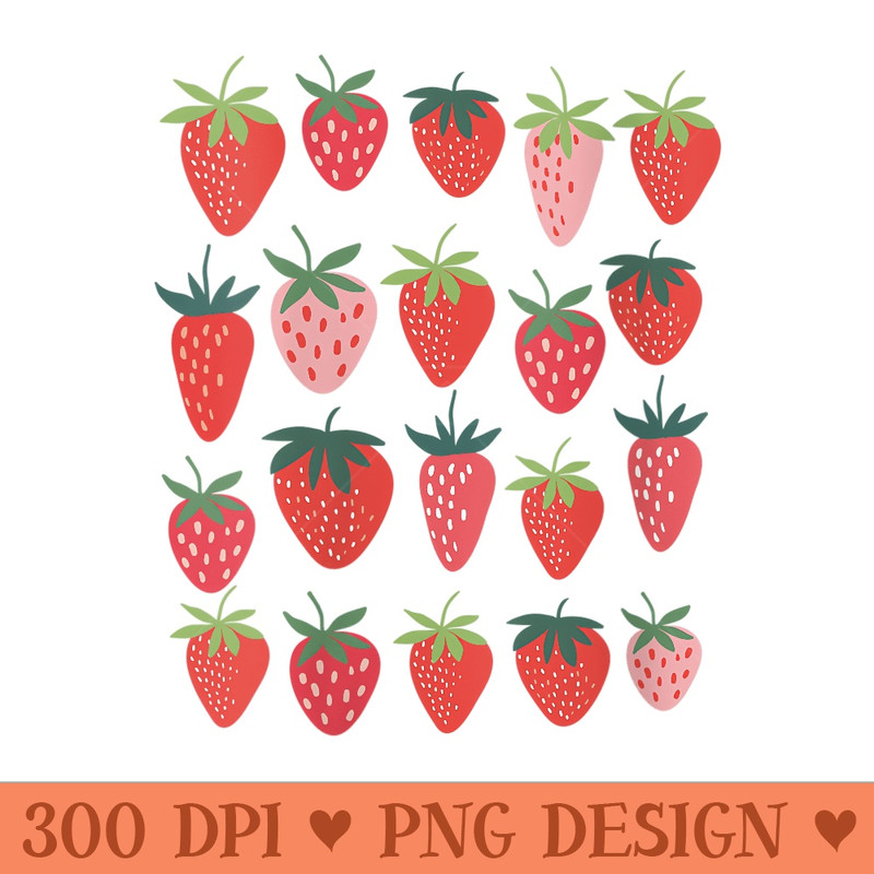 s Cute Cottagecore Kawaii Strawberry Aesthetic Strawberries - Digital PNG Downloads - Instant Access To Downloadable Files