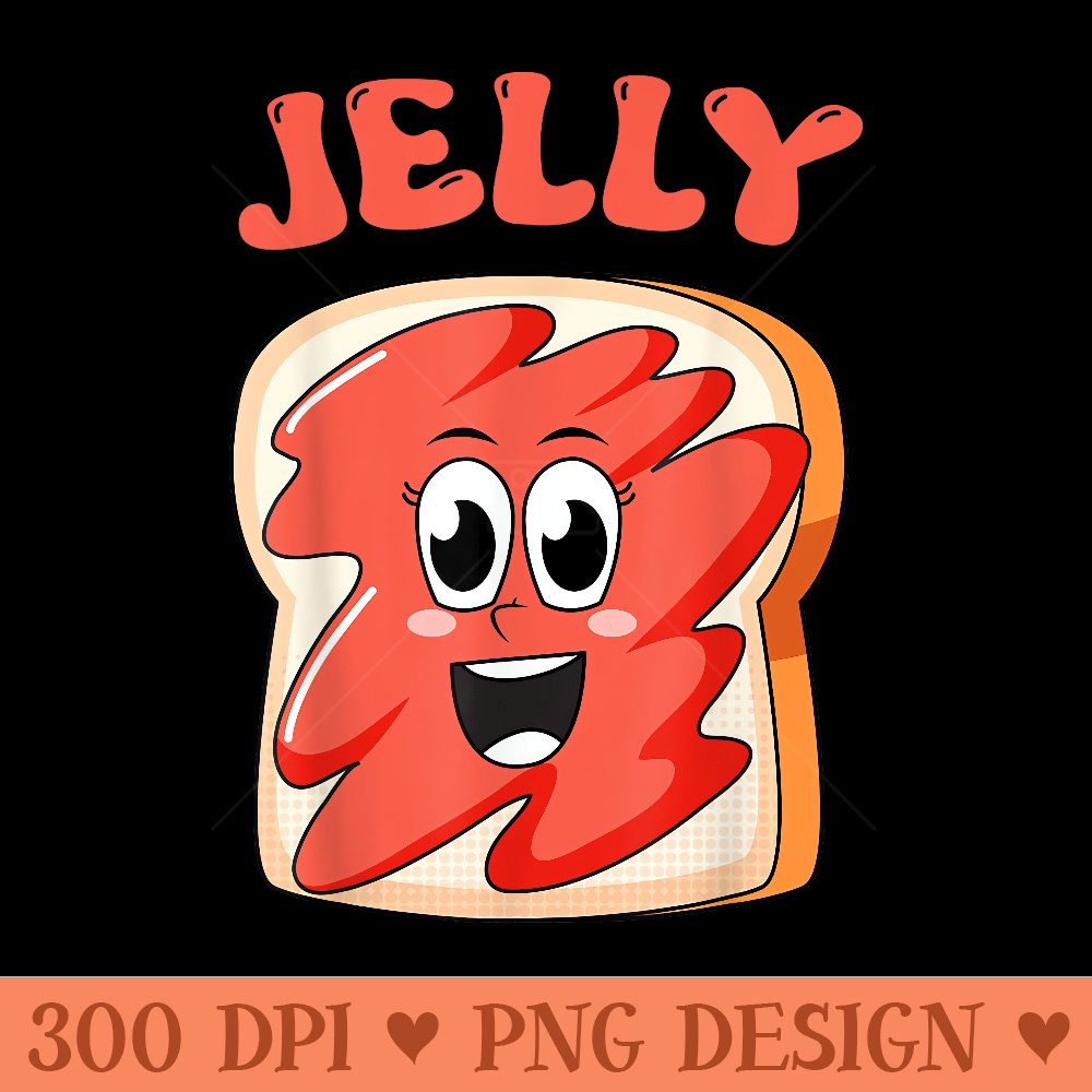 Peanut Butter Jelly Kawaii PBJ Matching Strawberry Jam - Digital PNG Artwork - Perfect for Sublimation Mastery