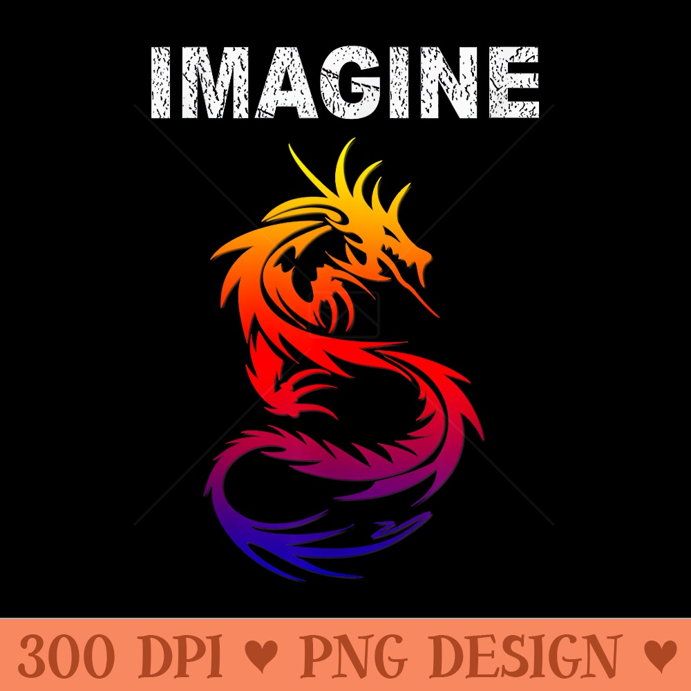 IMAGINE Fantasy Dragon Style tshirt Great For - Digital PNG Artwork - Enhance Your Apparel