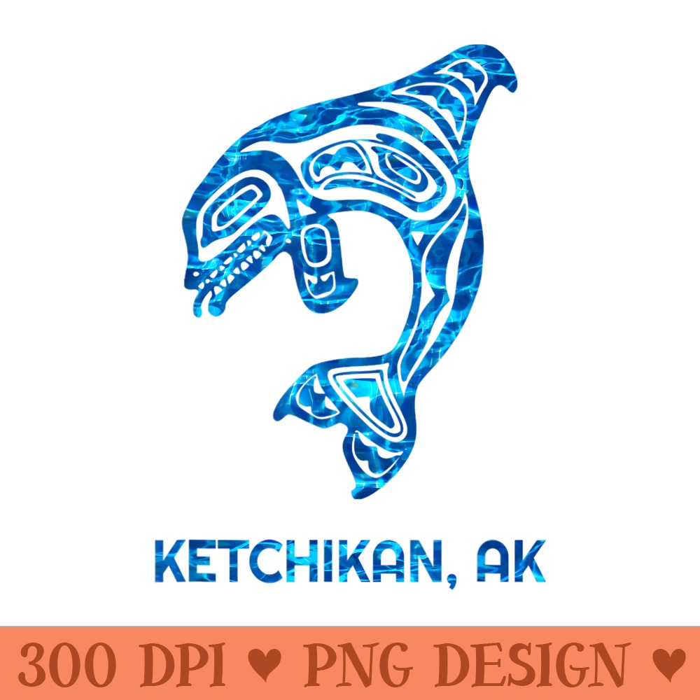 Ketchikan Alaska Native American Indian Orca Killer Whale - PNG Art Files - Perfect for Creative Projects