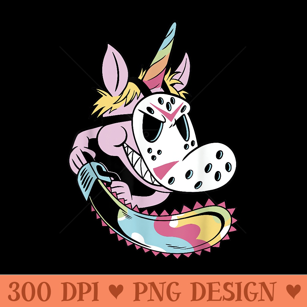 Funny Unicorn Halloween Scary Serial Killer Hockey - PNG Design Files - High Resolution And Print Ready Designs
