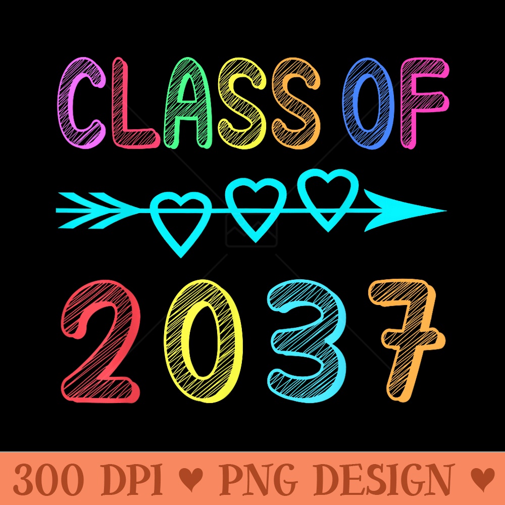Class of 2037 grow with me - High Resolution PNG Designs - Bold & Eye Catching