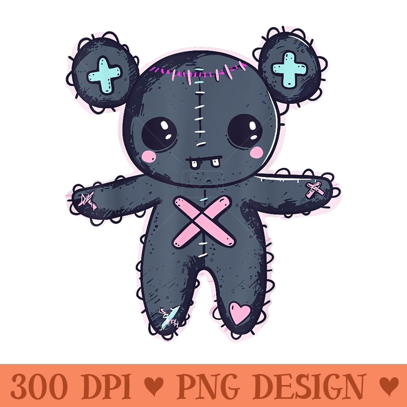 Goth Pastel Cute Creepy Kawaii Voodoo Doll - PNG Graphics - Trendsetting And Modern Collections