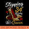 High Heels Stepping Into My 34th Birthday 34 and Fabulous - Printable PNG Graphics - Unique And Exclusive Designs