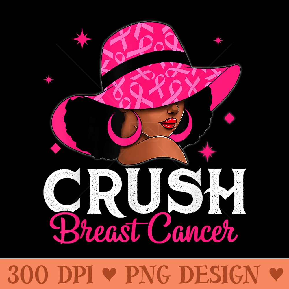 Crush Breast Cancer Awareness Black Pink Queen Warrior - PNG download - Bring Your Designs to Life