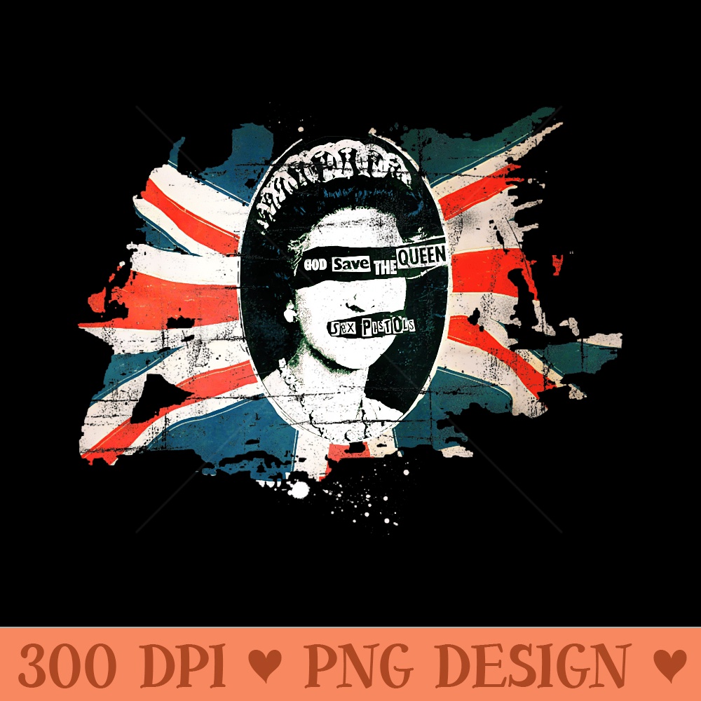 Sex Pistols Official Flag God Save The Queen Premium - PNG Clipart for Graphic Design - Enhance Your Apparel